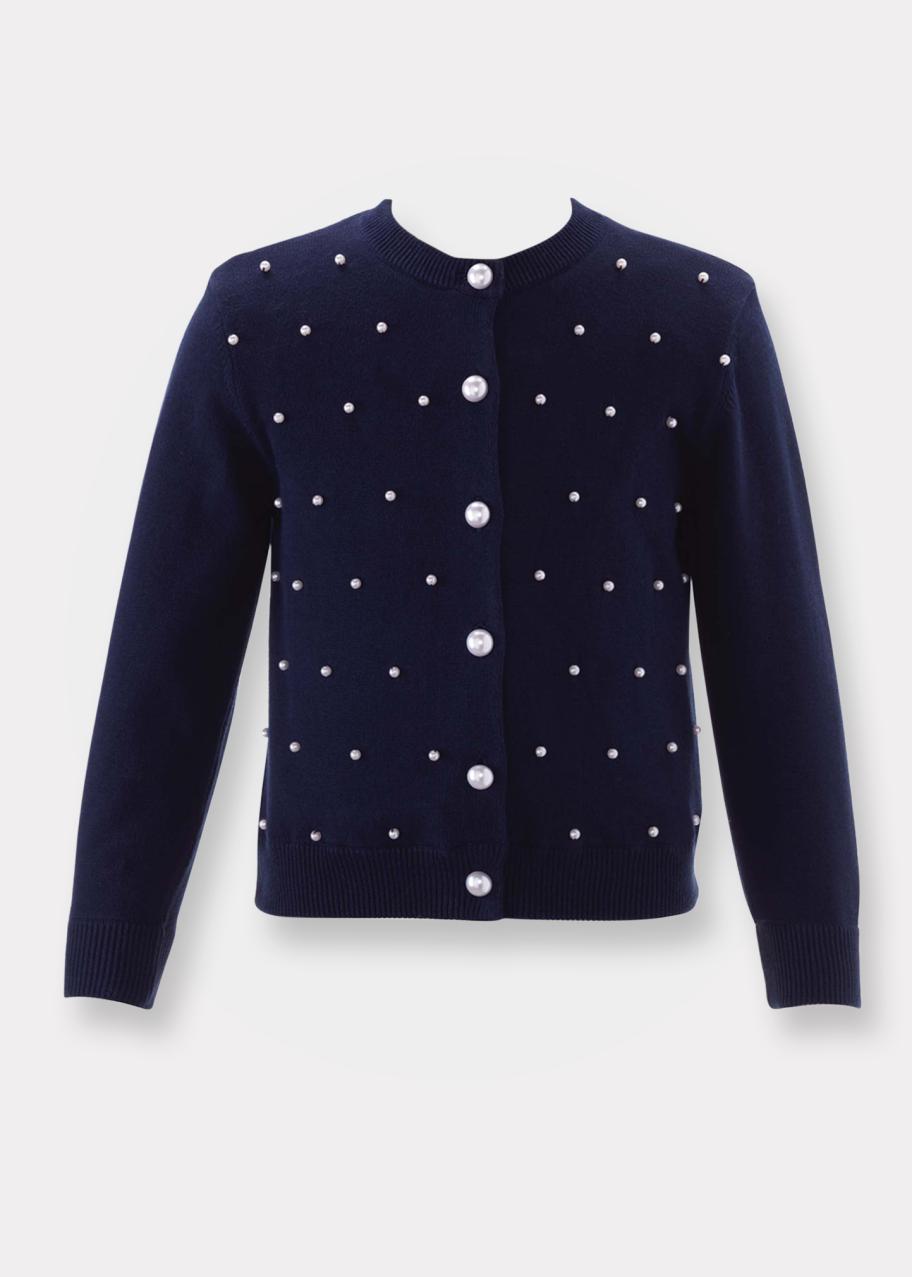 Rachel Riley Girl's Pearl Embellished Cardigan, Size 2-10 - Bergdorf ...