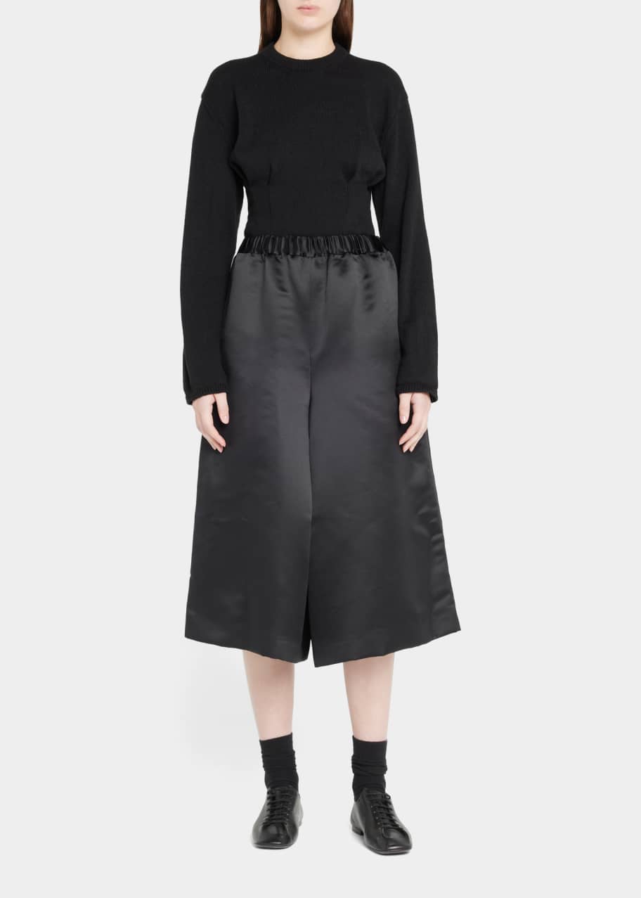 Comme des Garcons Satin Wide-Leg Cropped Pants - Bergdorf Goodman