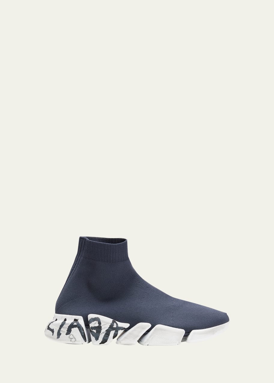 Balenciaga Speed 2.0 Graffiti Knit Sock Sneakers