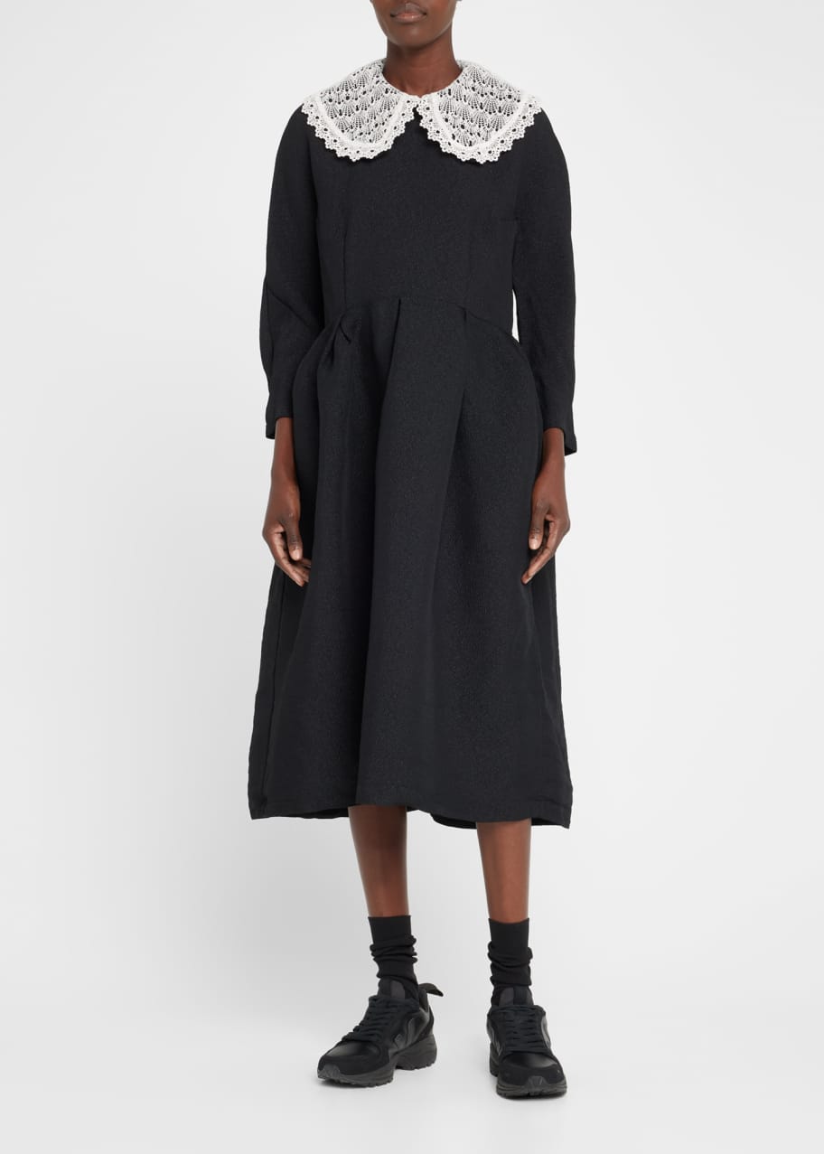 Comme des Garcons, Comme des Garcons Doily Collar Pleated Midi Dress -  Bergdorf Goodman
