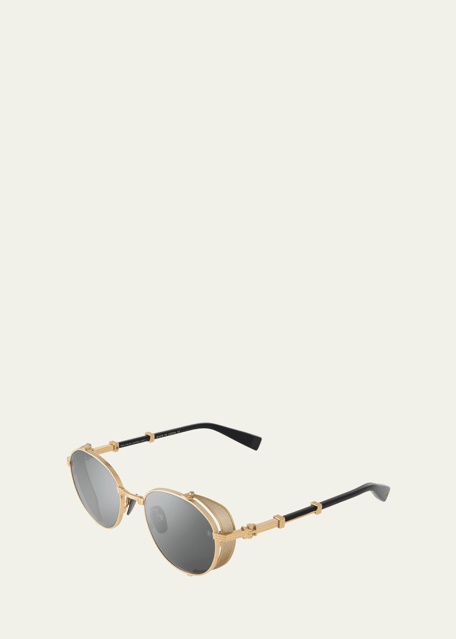 Balmain round online acetate sunglasses