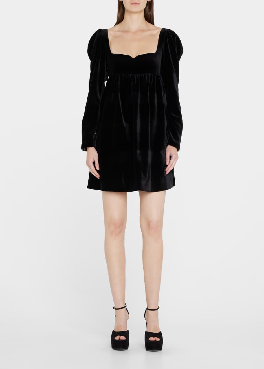 Alix of Bohemia Eva Velvet Empire-Waist Mini Dress - Bergdorf Goodman
