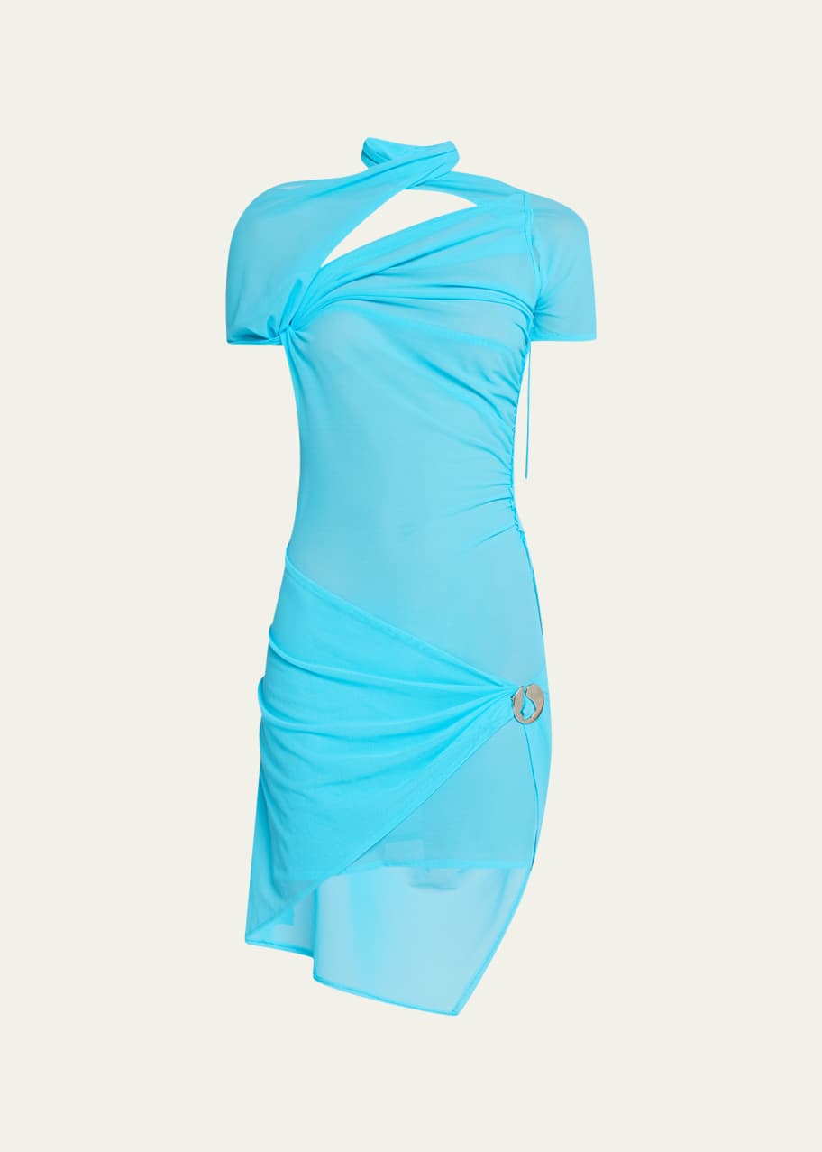 Coperni Asymmetric Draped Mini Dress - Bergdorf Goodman