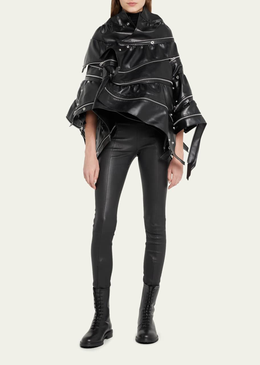 junya watanabe ケープ　レディース Junya Watanabe Faux Leather Cape Jacket with Zip Detail - Bergdorf