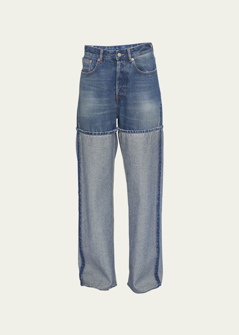 MM6 Maison Margiela Deconstructed Loose Straight Jeans - Bergdorf