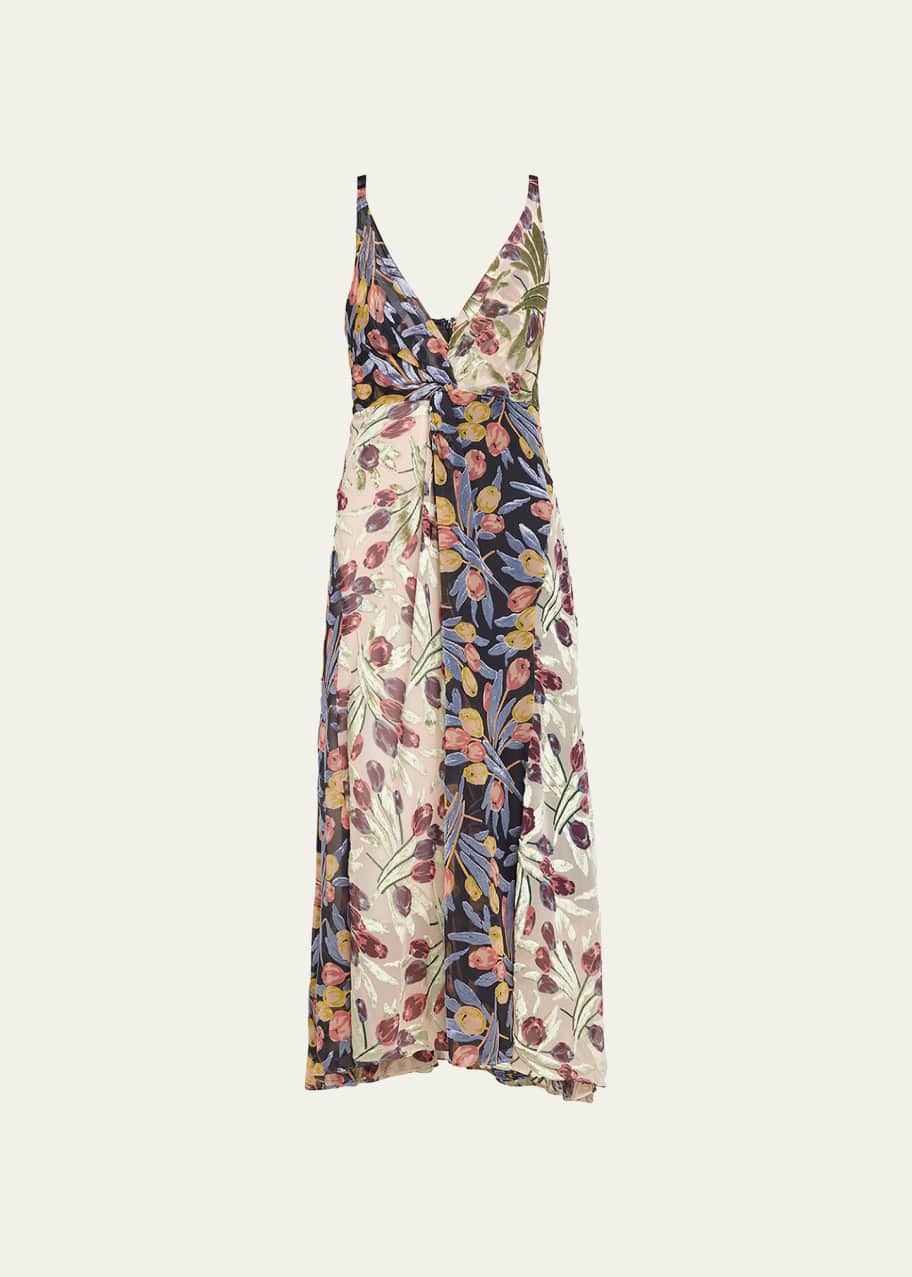 Image 1 of 1: Carolee Twisted V-Neck Maxi Dress