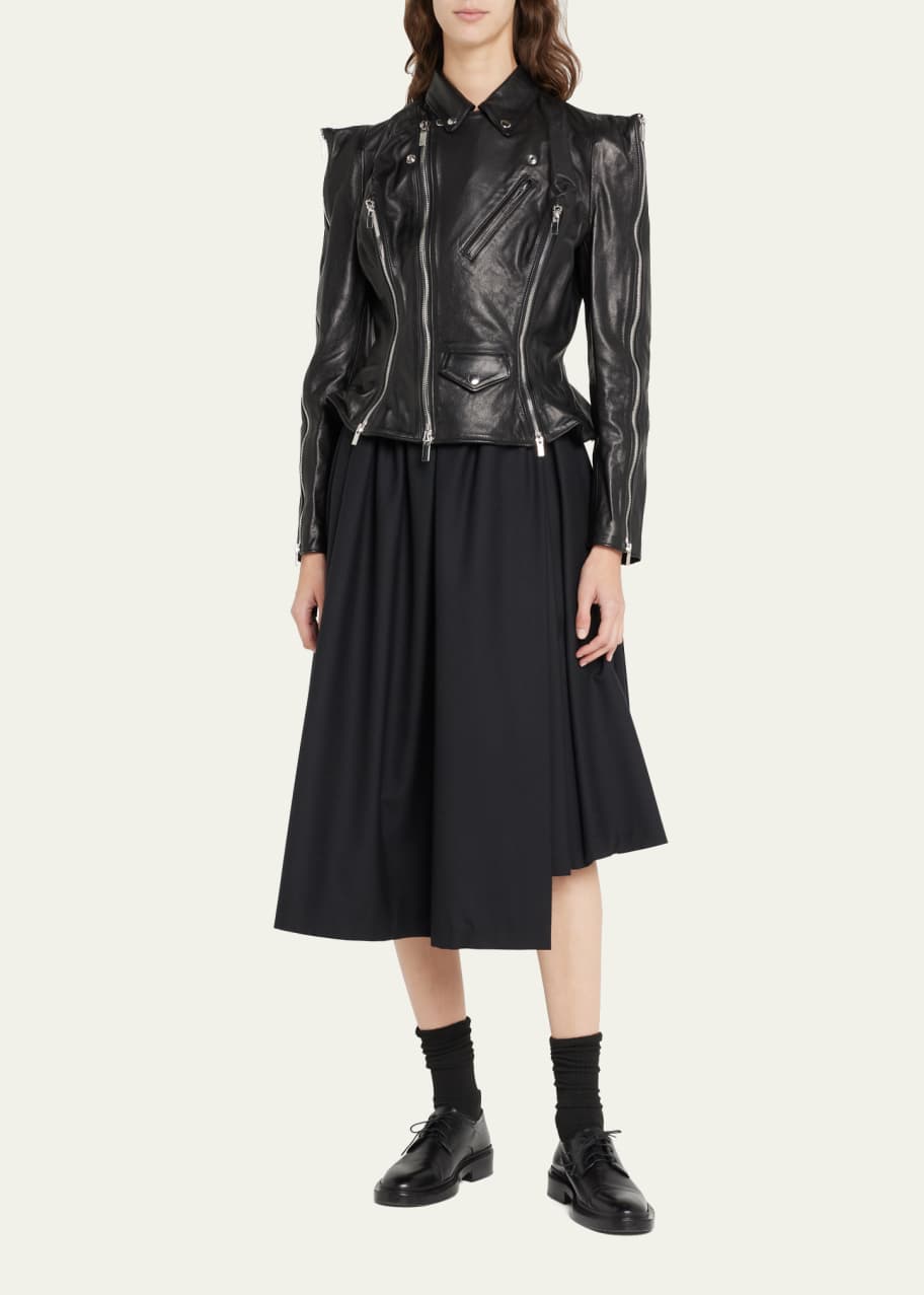 Noir Kei Ninomiya Zipper Fitted Moto Jacket - Bergdorf Goodman