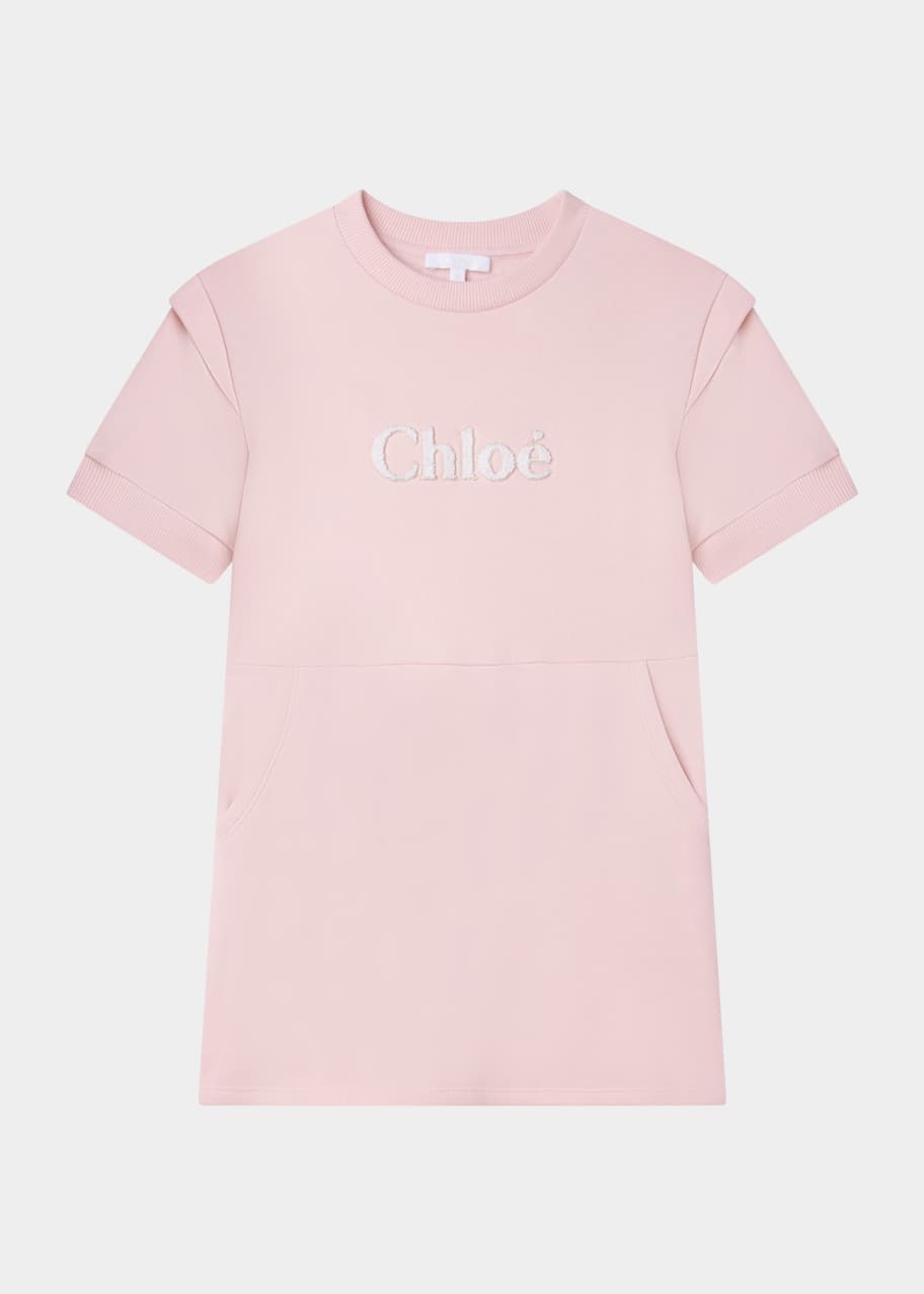 Chloe Girl's Embroidered Logo Dress, Size 6-14 - Bergdorf Goodman