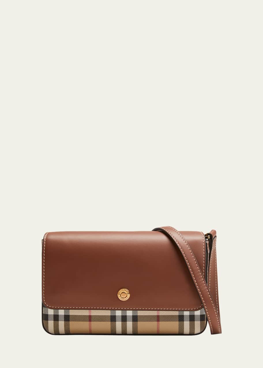Burberry New Hampshire Vintage Check Canvas & Leather Crossbody