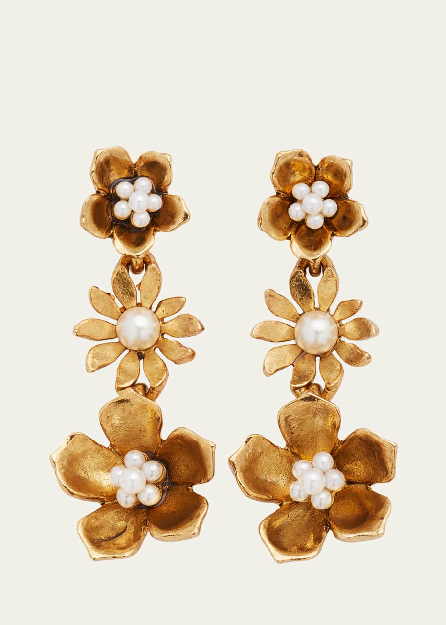 Oscar de la Renta Carryover Dangling Flower Earrings - Bergdorf Goodman