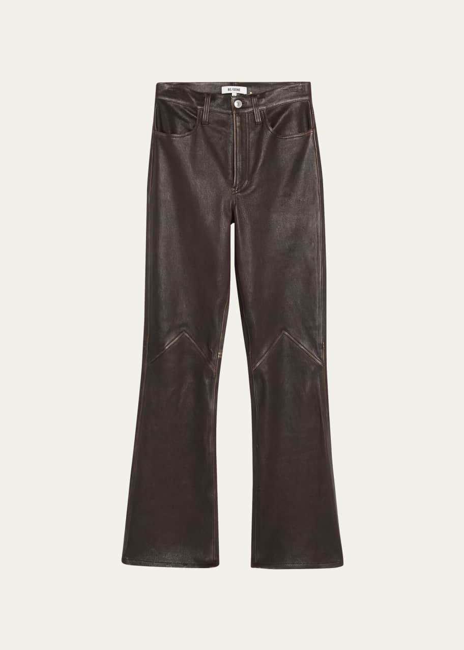 RE/DONE 70s Stretch Bootcut Seamed Leather Pants - Bergdorf Goodman