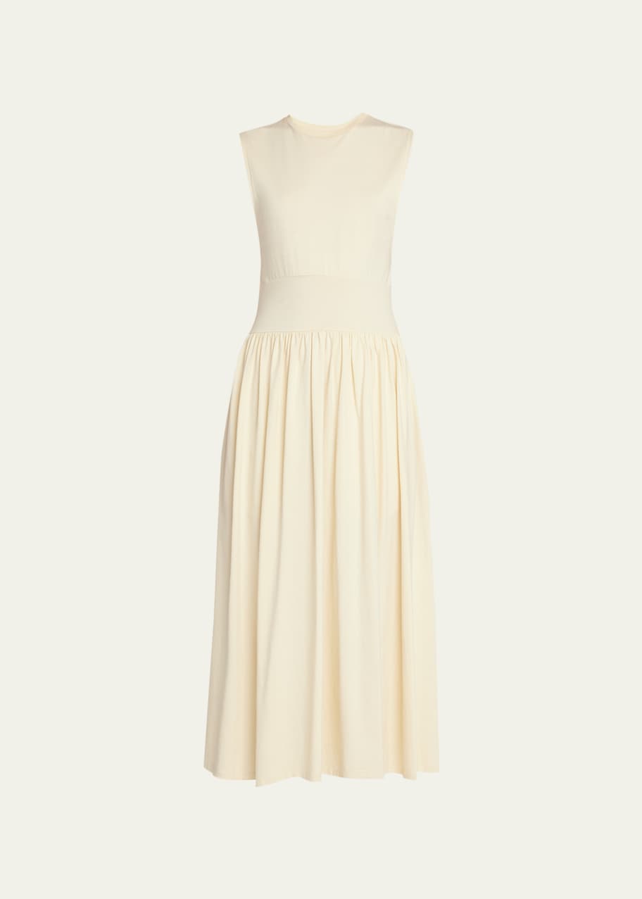 toteme sleeveless cotton dress Sculpted cotton dress ecru