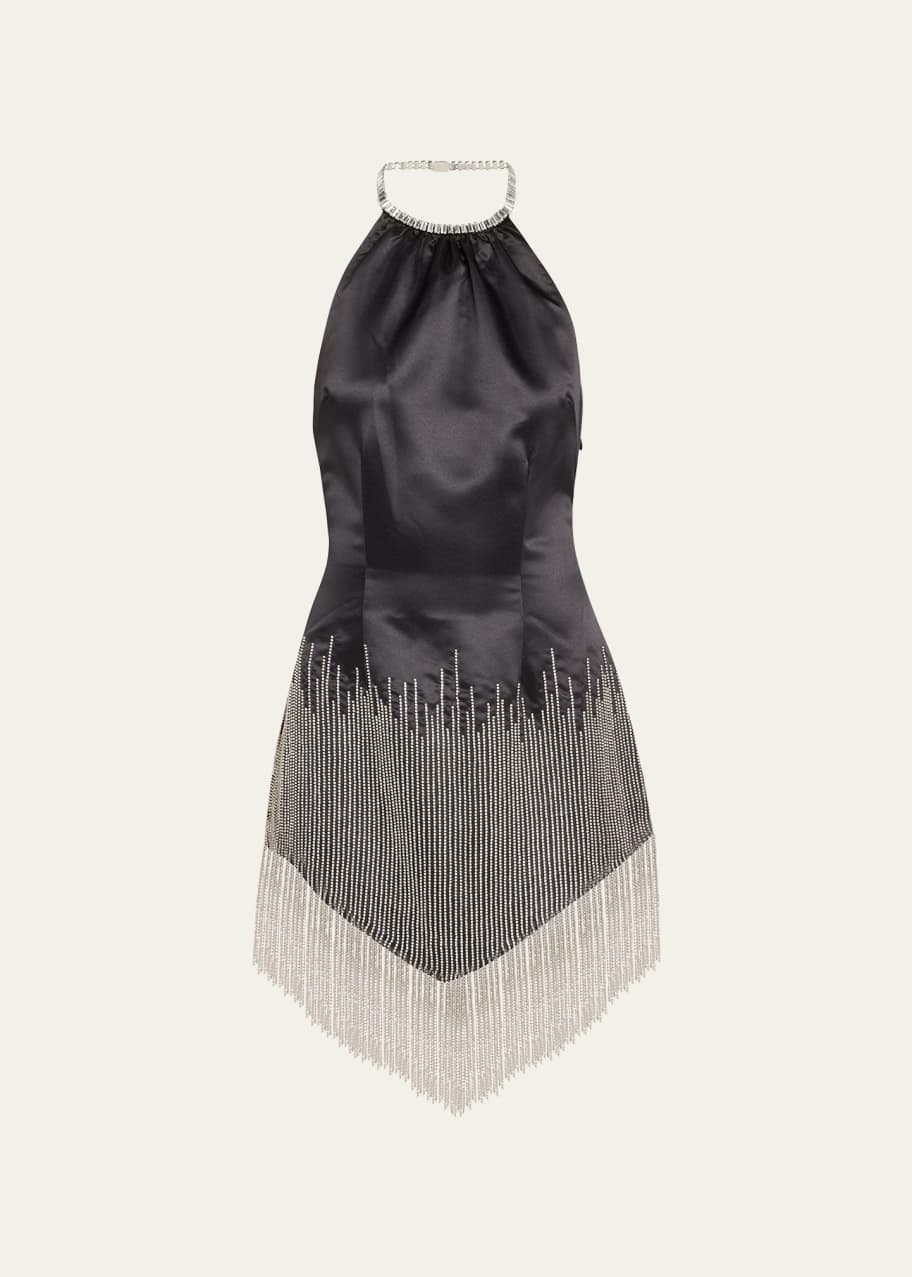 Retrofete Eos Golden Fringe Satin Mini Dress - Bergdorf Goodman