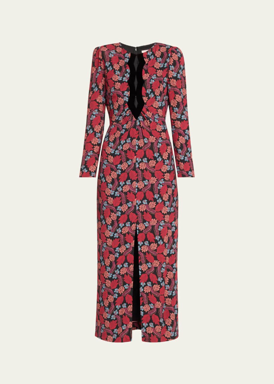 Image 1 of 1: Jinx-C Velvet Cutout Midi Dress