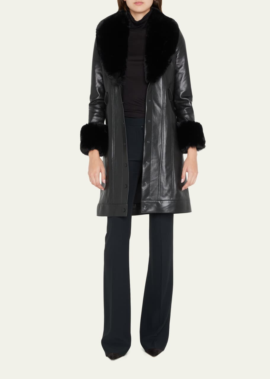 Alice Olivia Stari Vegan Leather Faux Fur Coat Bergdorf Goodman