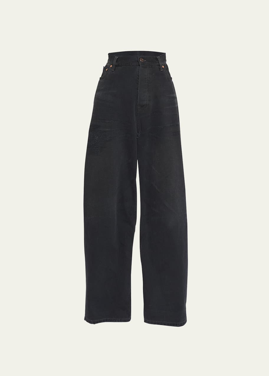 Balenciaga High-Rise Distressed Baggy Wide-Leg Jeans Balenciaga High-Rise Distressed Baggy Wide-Leg Jeans