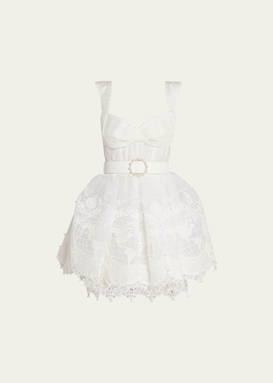Zimmermann High Tide Embroidered Corset Mini Dress - Bergdorf Goodman