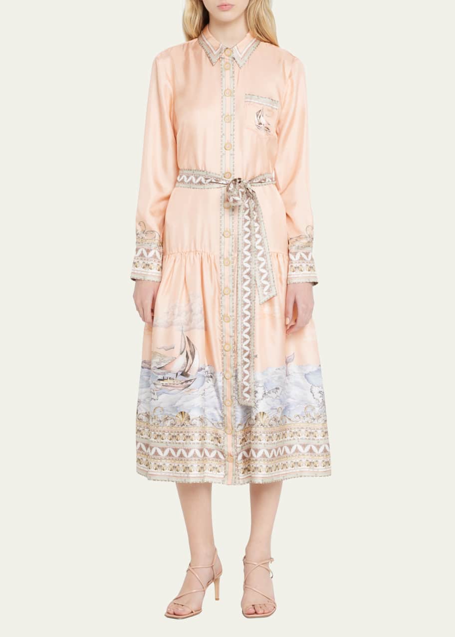 Zimmermann High Tide Printed Midi Shirtdress - Bergdorf Goodman