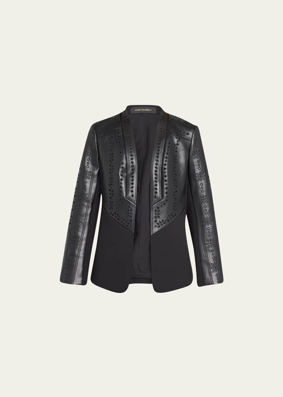 Kobi Halperin Wanda Cutout Mixed Media Jacket Bergdorf Goodman