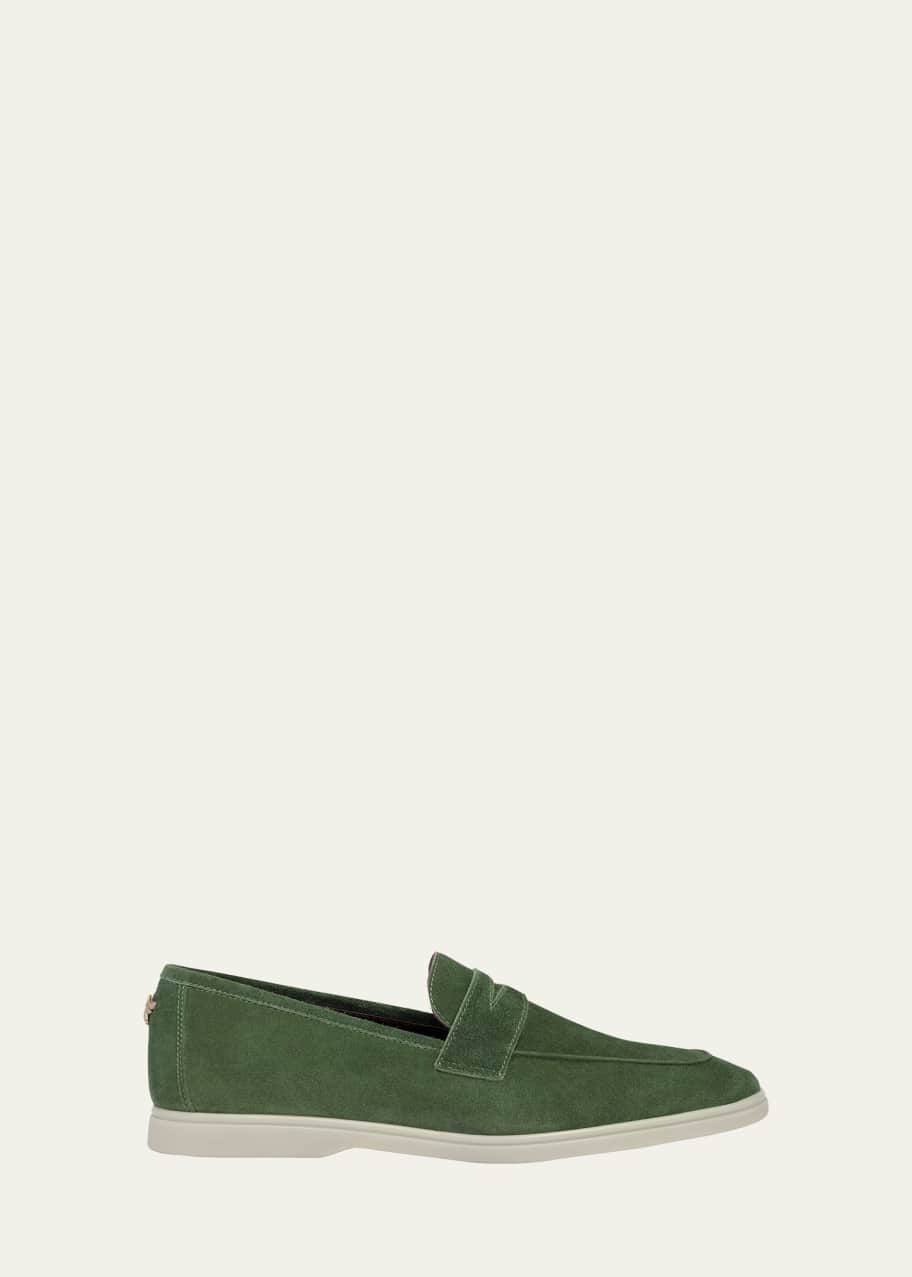 Bougeotte Gazon Suede Sporty Penny Loafers Bergdorf Goodman