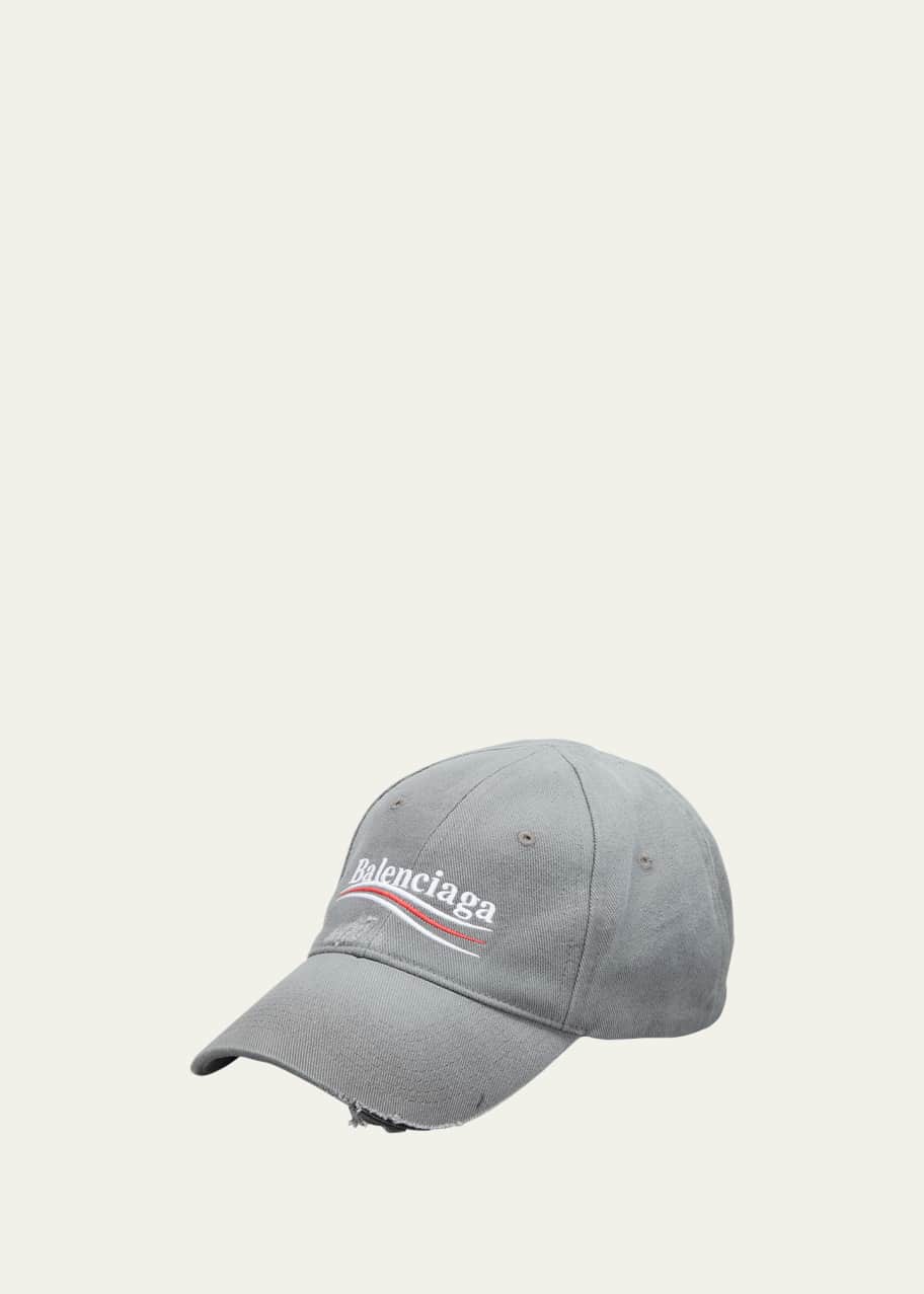 ハット (W) Balenciaga Political Campaign Destroyed Cap Gray Silver W) Balenciaga Political Campaign Destroyed Cap Gray Silver