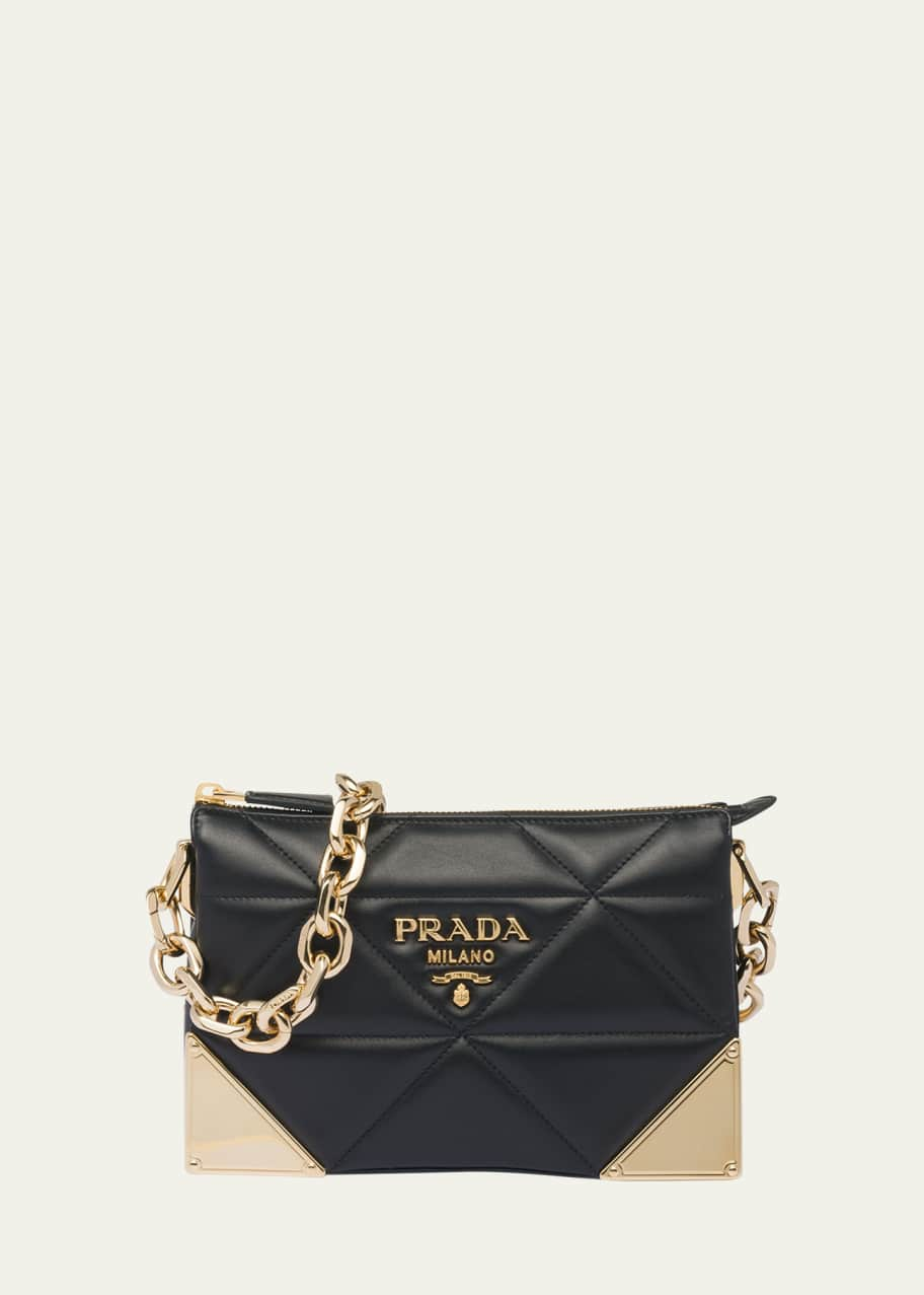 Prada Triangle Lambskin Chain Shoulder Bag