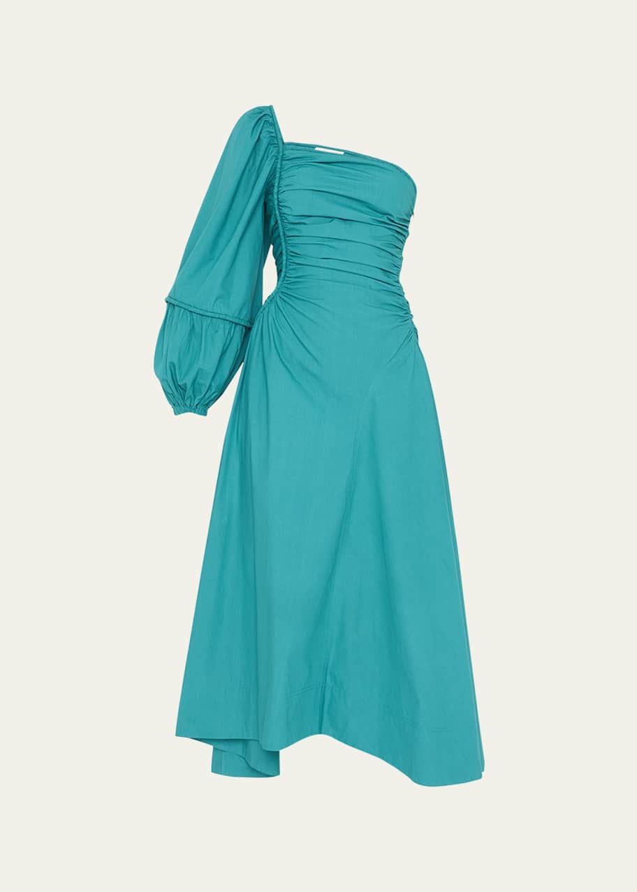 ulla johnson one shoulder dress Ulla Johnson Mariam One-Shoulder Dress