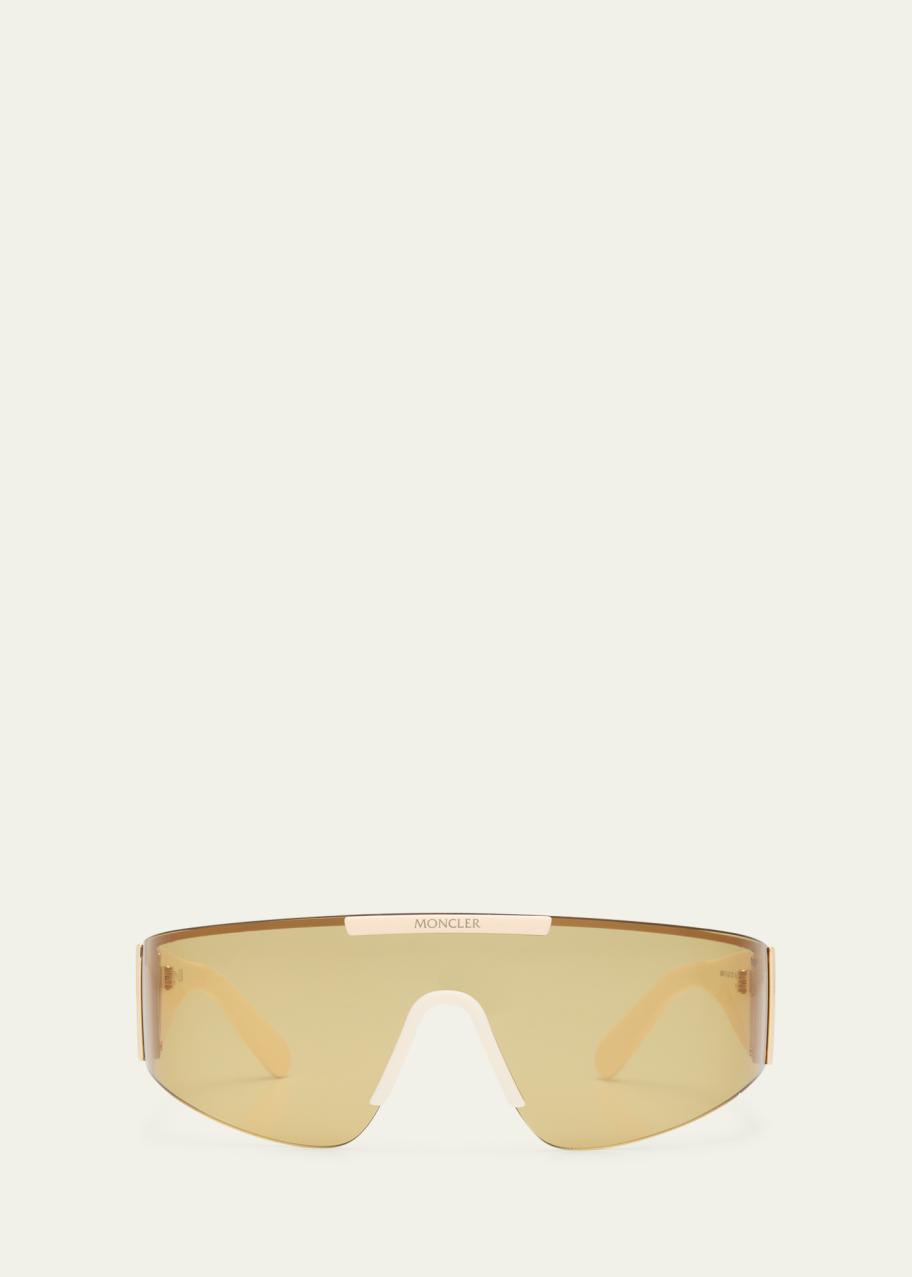 Moncler Off-White Shield Sunglasses Moncler Ombrate Metal Shield Sunglasses - Bergdorf Goodman main image 3