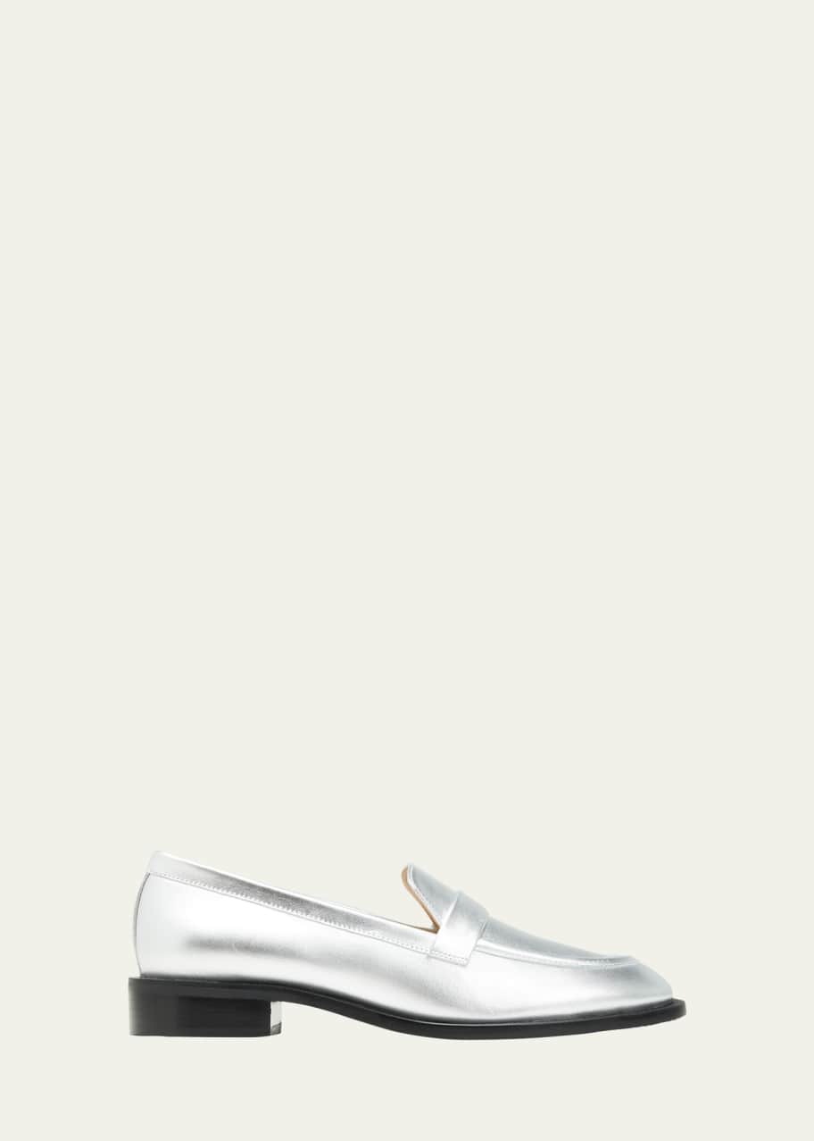 Stuart weitzman clearance silver loafers