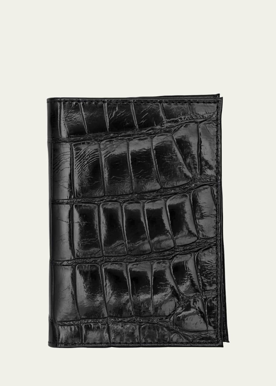 Image 1 of 1: Alligator Leather Passport Booklet