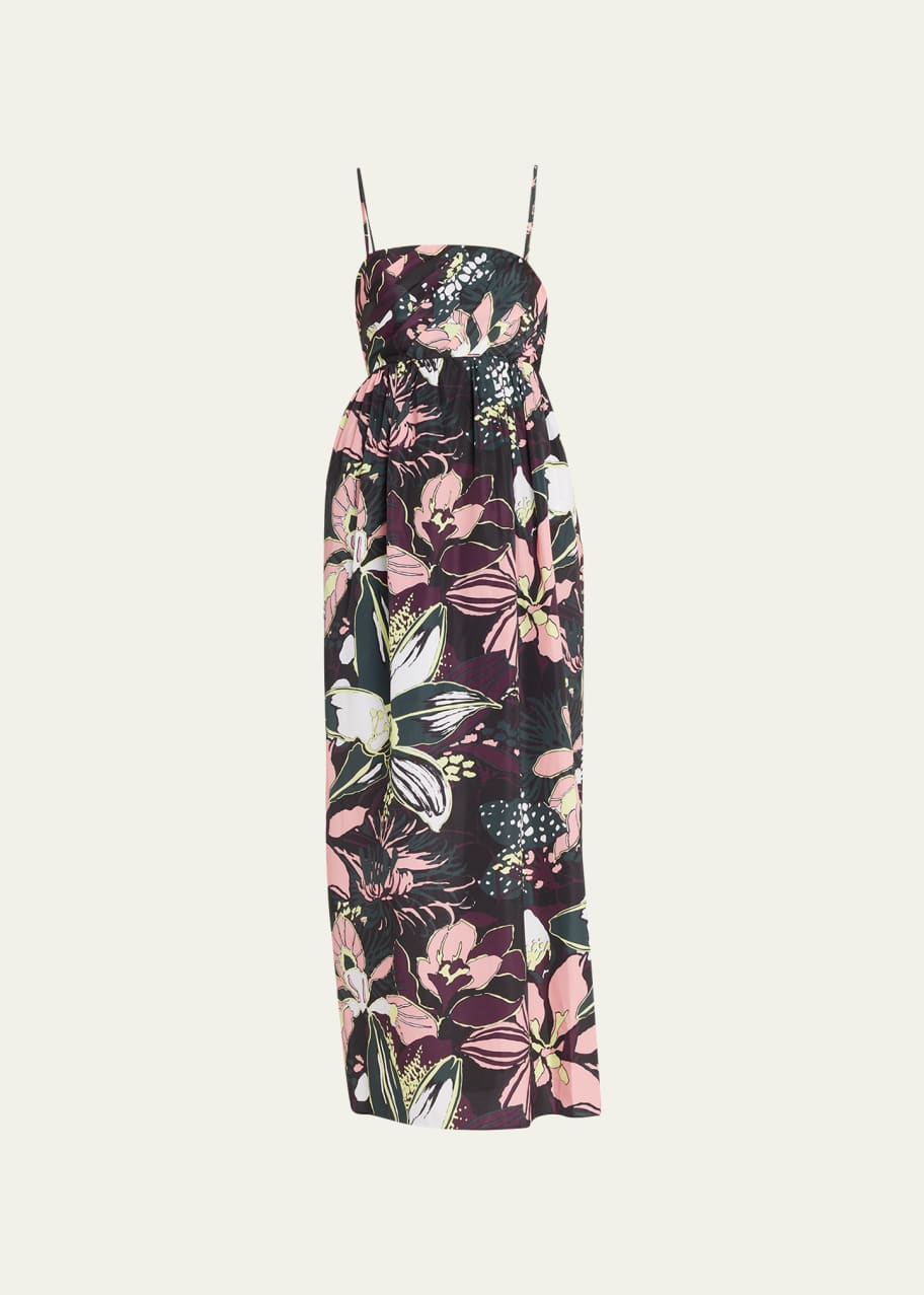 Tanya Taylor Arabeth Tie-Back Spaghetti-Strap Maxi Dress - Bergdorf Goodman