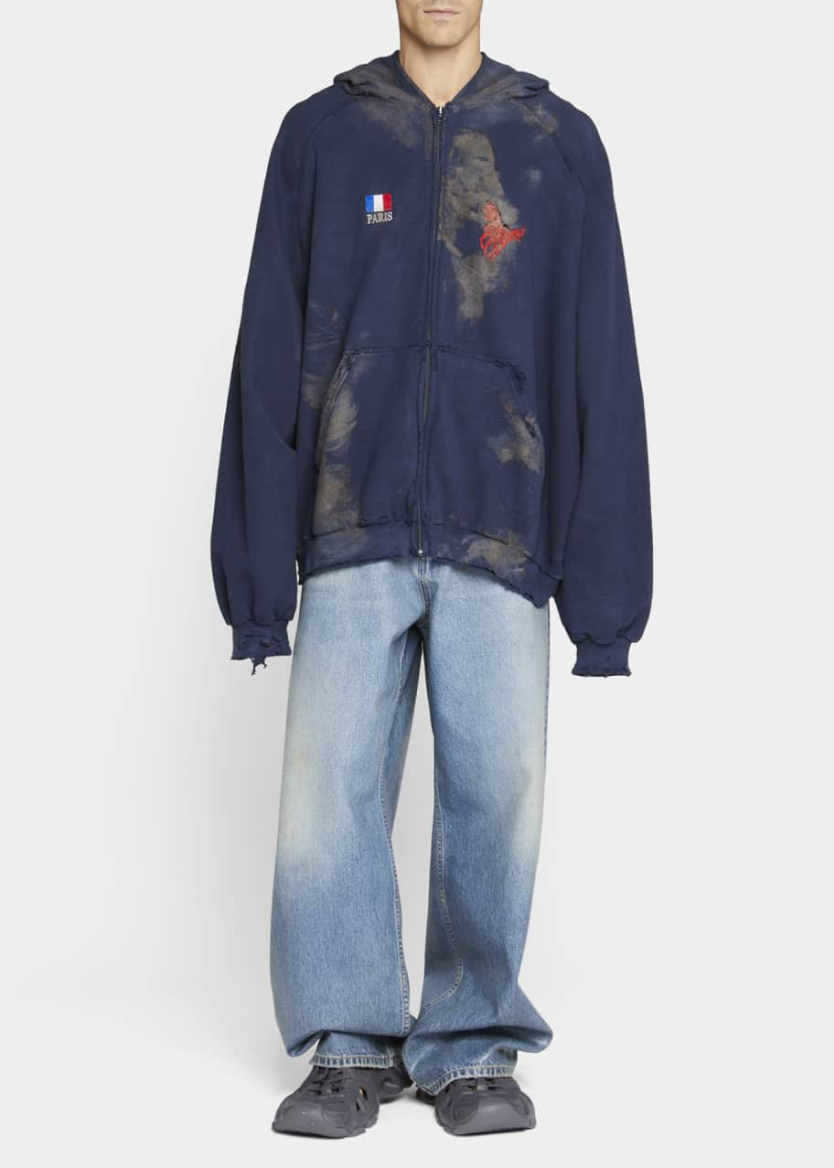 ファッションBalenciaga Distressed Polo Set Hoodie 1 - トップス