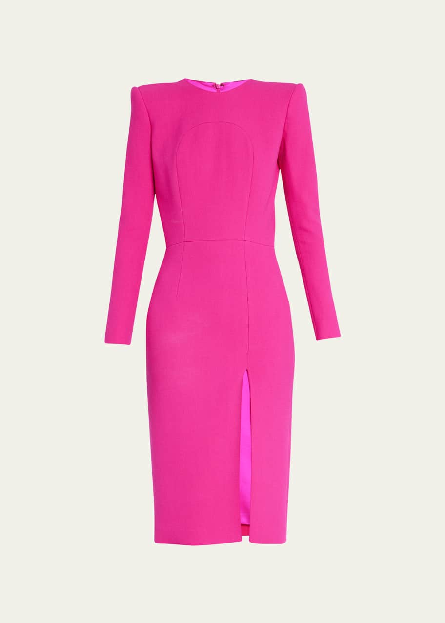 knee length dresses for ladies Triangle Neck Midi Sheath Dress – French Cuff Boutique main image 1