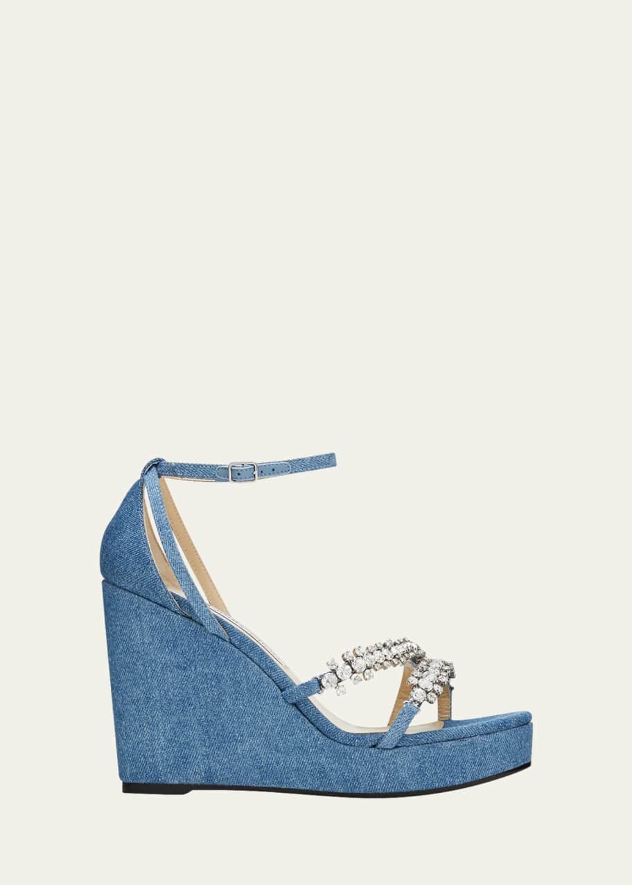 Jimmy choo denim wedge online