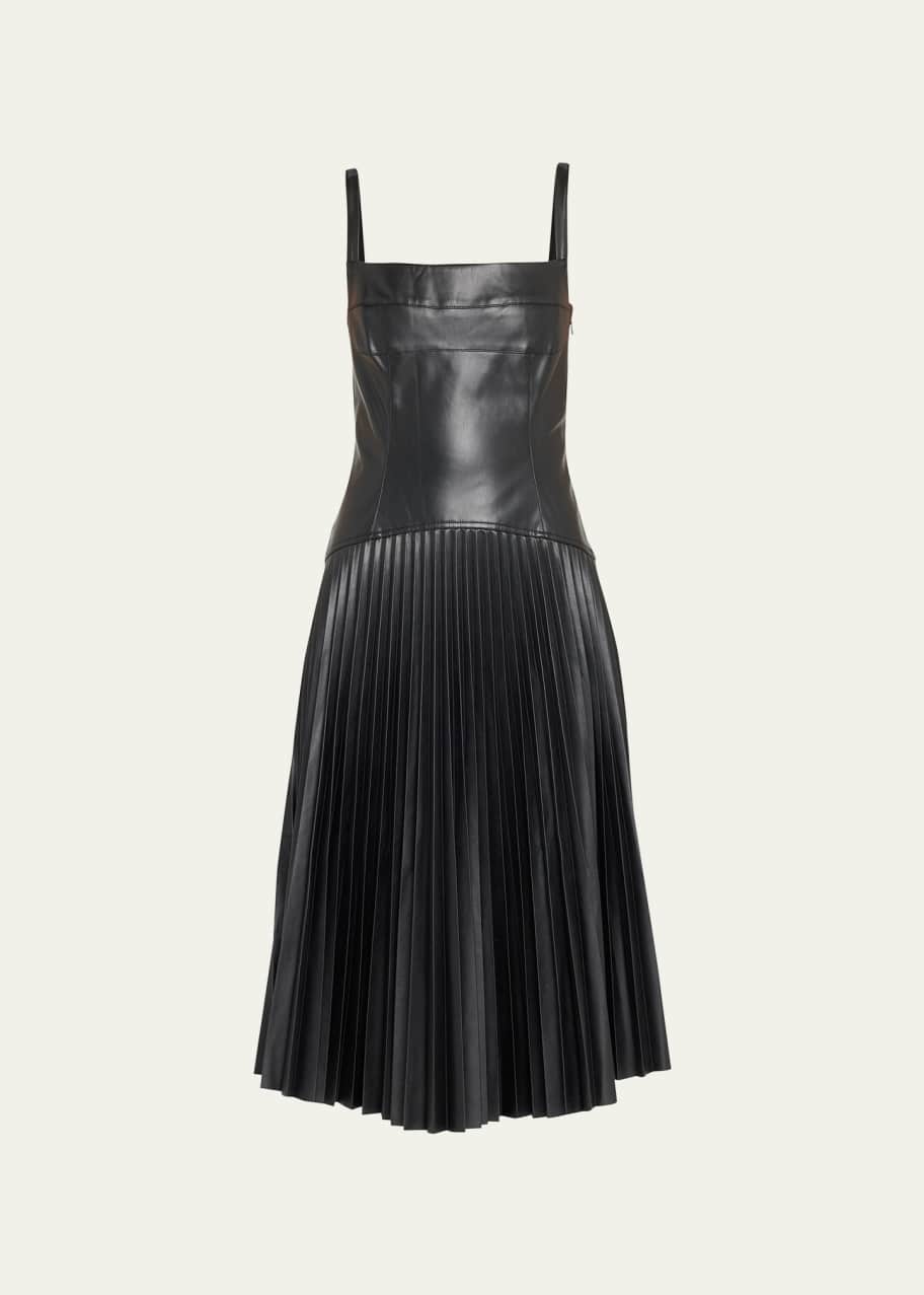 Proenza Schouler White Label Drop Waist Faux Leather Midi Dress  