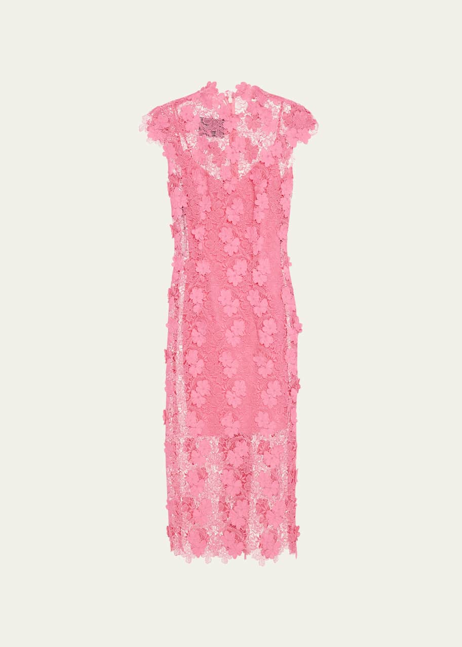 Monique Lhuillier Textured Lace Sheath Dress - Bergdorf Goodman