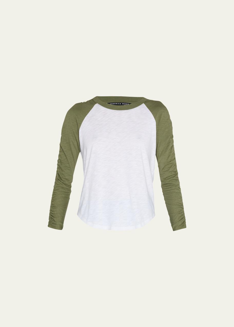Veronica Beard Rayden Ruched Baseball Tee - Bergdorf Goodman