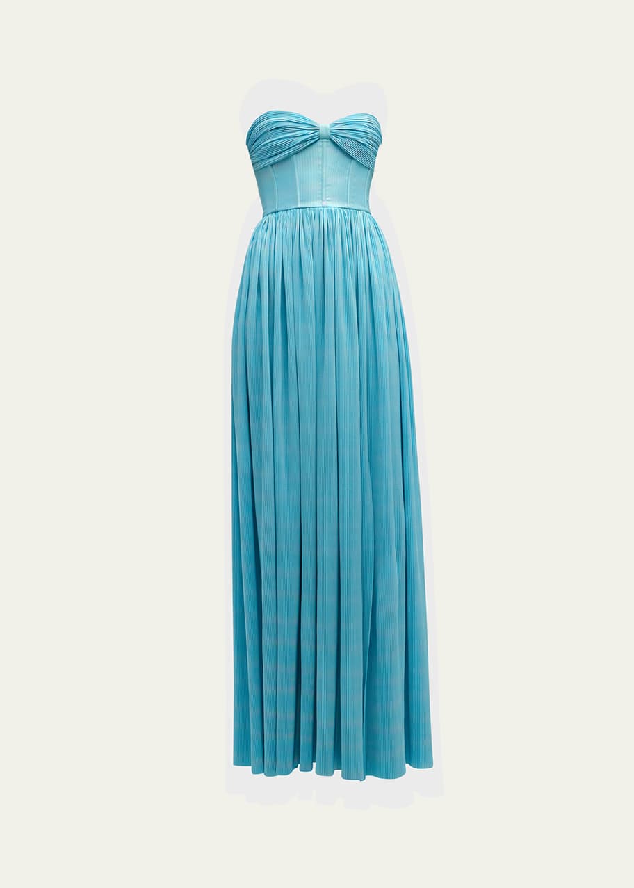 Bronx and Banco Florence Strapless Plisse Corset Gown - Bergdorf Goodman