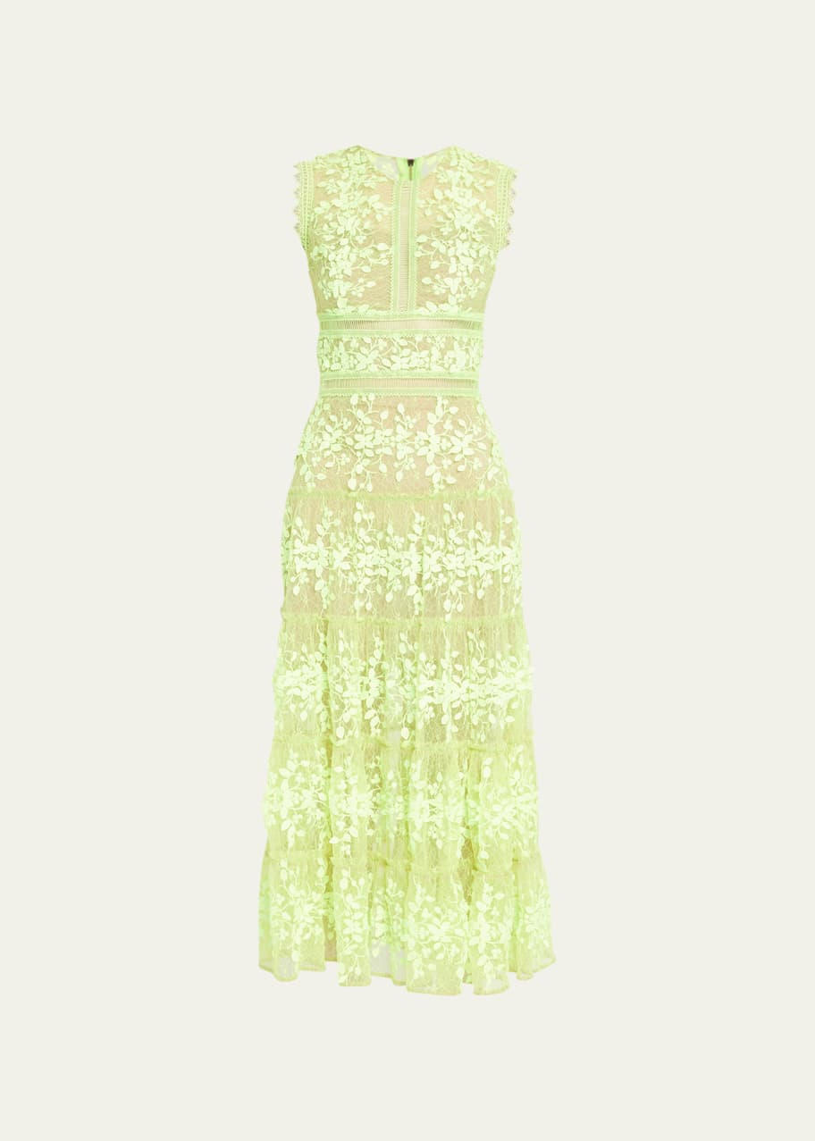 knee length dresses for ladies Mariana Yellow Lace Bust Midi Dress - US 6 main image 1