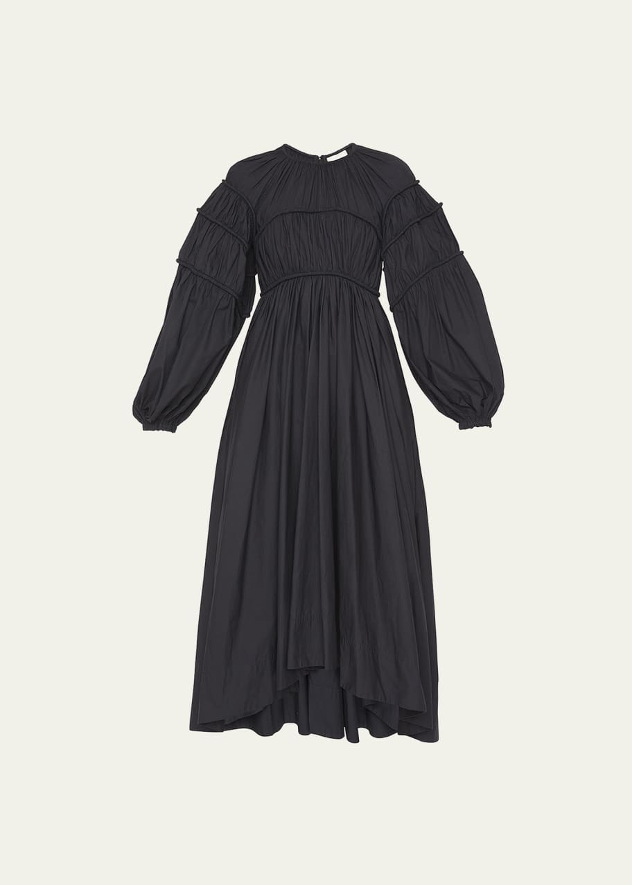 Ulla Johnson Viviana Pintuck Poplin Balloon Sleeve Midi Dress - Bergdorf  Goodman