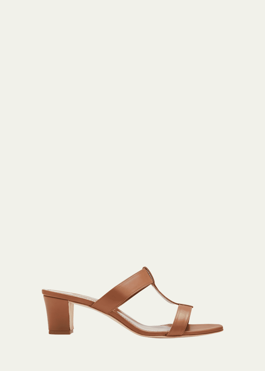 T strap top slide sandals