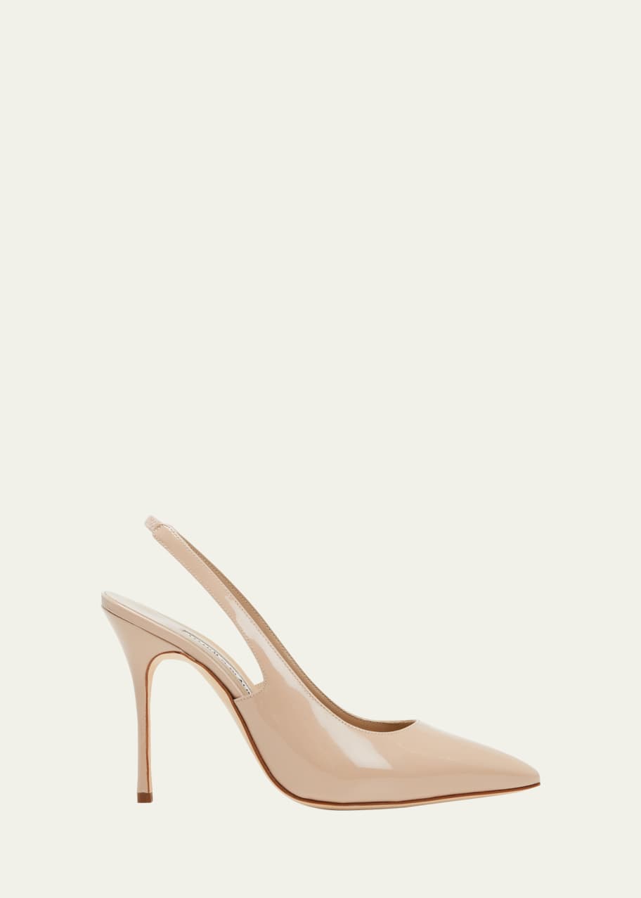 Manolo Blahnik 105mm Allura Patent Leather Slingback Pumps Bergdorf Goodman