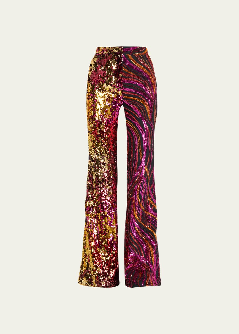 Image 1 of 1: Sequined Stovepipe Trousers