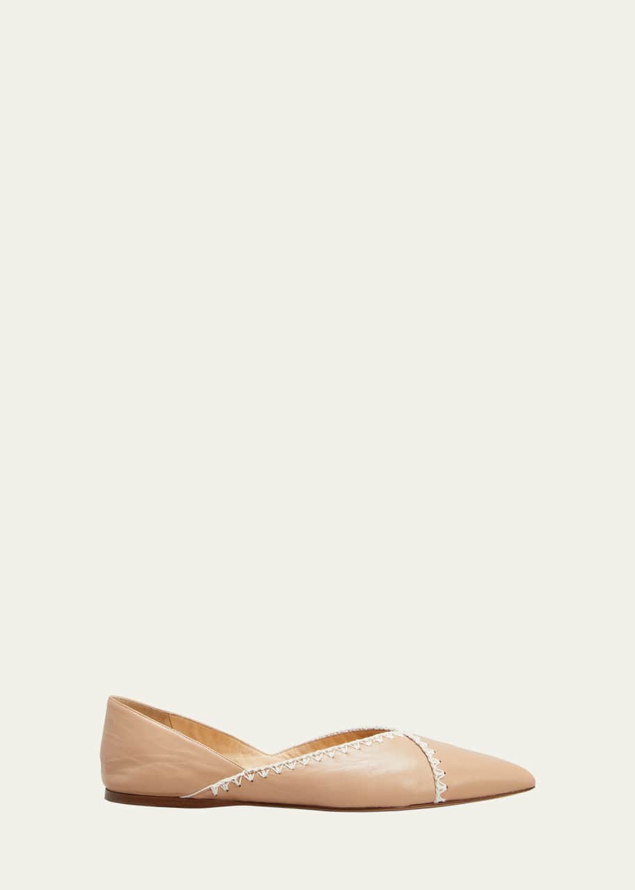 Gabriela Hearst Avner Lambskin Stitch Ballerina Flats Bergdorf
