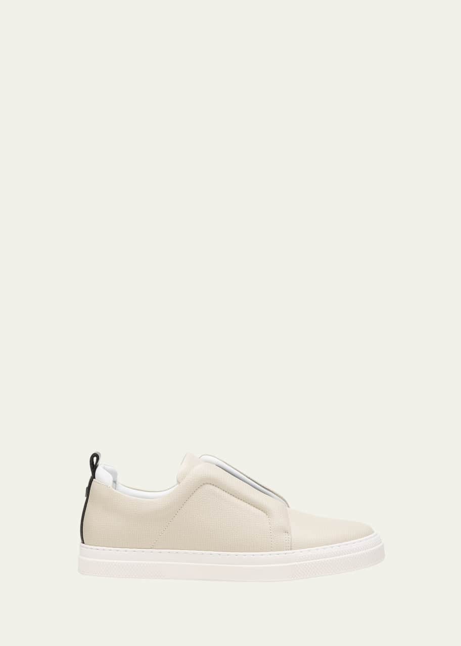 Image 1 of 1: Laceless Leather Low-Top Sneakers