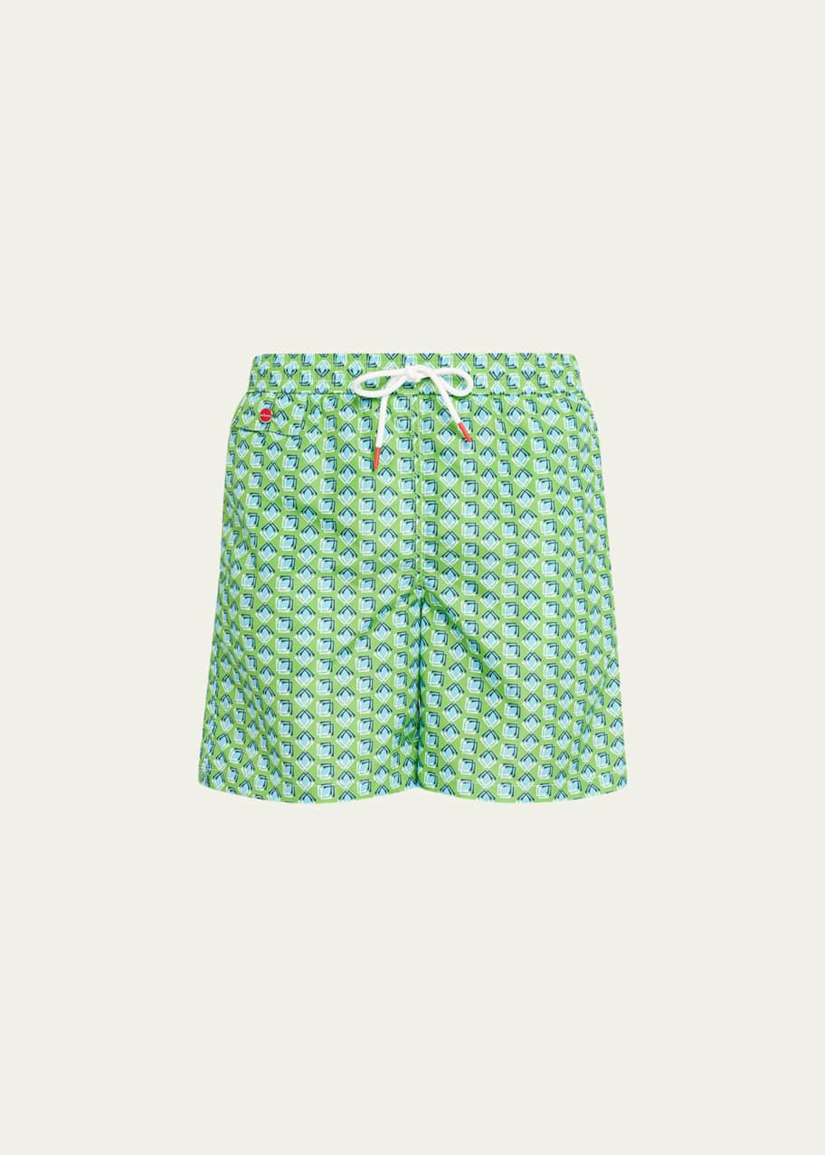 Kiton Men's GeometricPrint Swim Trunks Bergdorf Goodman