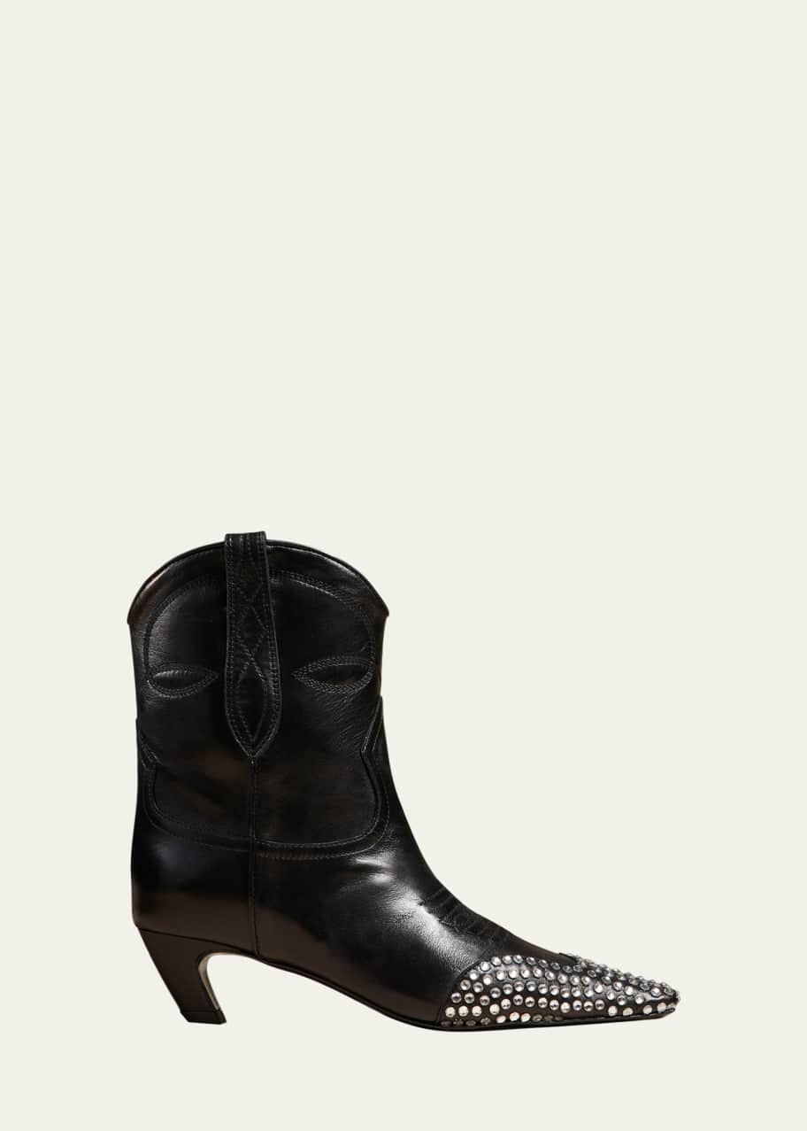 Khaite Dallas Pointed Calfskin Western Boots - Bergdorf Goodman