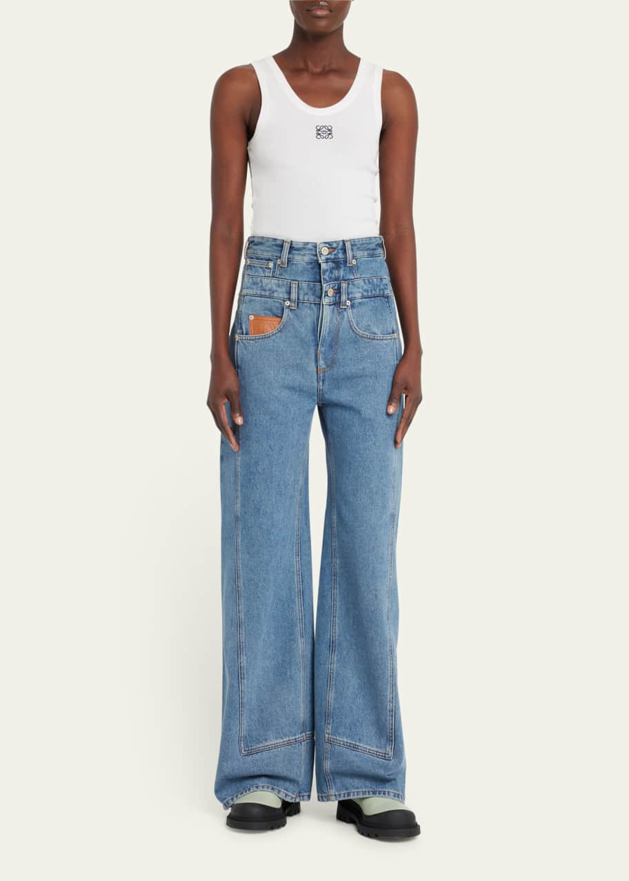 LOEWE ロエベ　trompe-l'oeilトロンプルイユ　デニム　34 Loewe Trompe L'Oeil High-Rise Baggy Jeans - Bergdorf Goodman