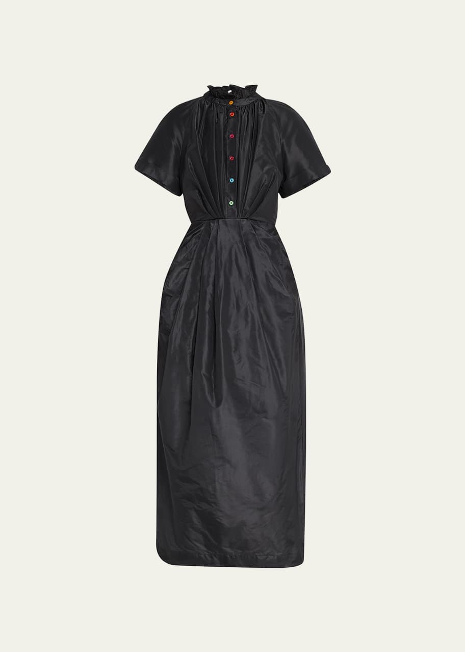 CHRISTOPHER JOHN ROGERS Pleated Short-Sleeve Strawberry Dress - Bergdorf  Goodman