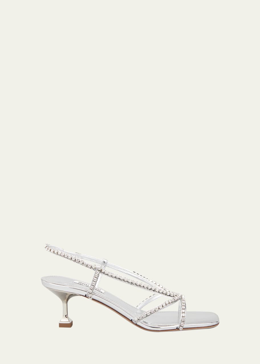 Miu Miu Crystal-Embellished Slingback Sandals - Bergdorf Goodman